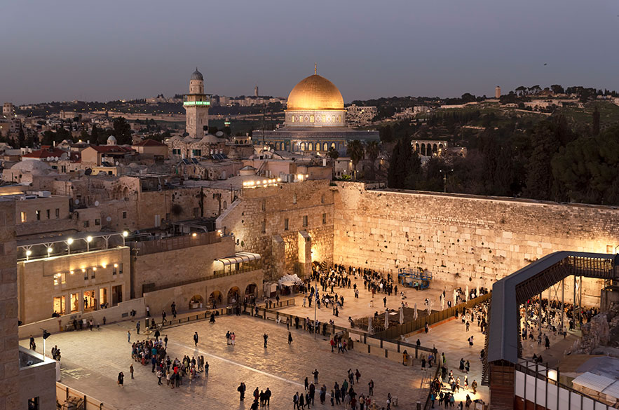 Jerusalém, a cidade velha de Israel - Muro das lamentações e a Cúpula da rocha